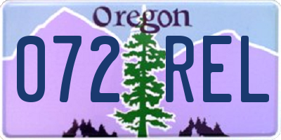 OR license plate 072REL