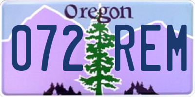 OR license plate 072REM