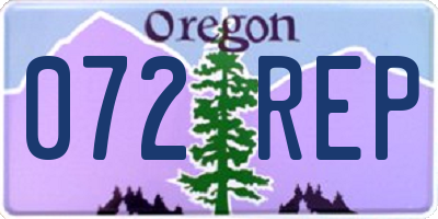 OR license plate 072REP