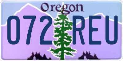 OR license plate 072REU