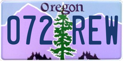 OR license plate 072REW