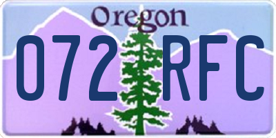 OR license plate 072RFC