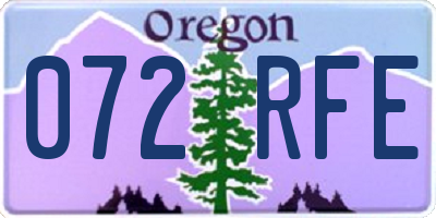 OR license plate 072RFE