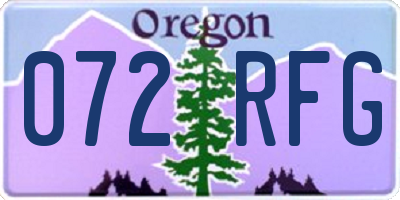OR license plate 072RFG
