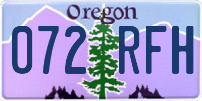 OR license plate 072RFH