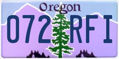 OR license plate 072RFI