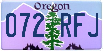 OR license plate 072RFJ