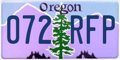 OR license plate 072RFP