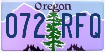 OR license plate 072RFQ