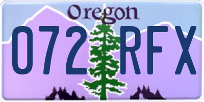 OR license plate 072RFX
