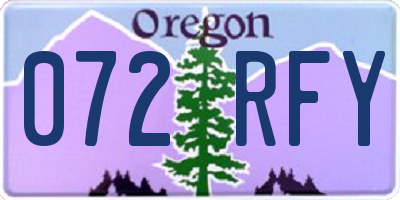 OR license plate 072RFY