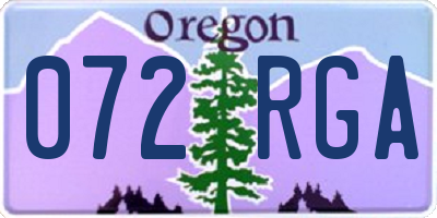 OR license plate 072RGA