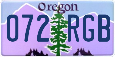 OR license plate 072RGB