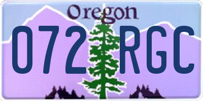 OR license plate 072RGC