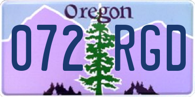 OR license plate 072RGD