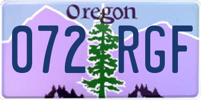 OR license plate 072RGF