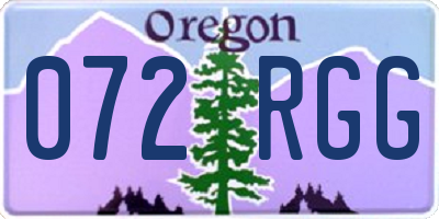 OR license plate 072RGG