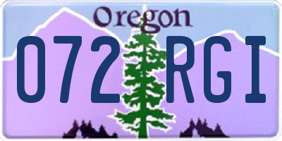 OR license plate 072RGI