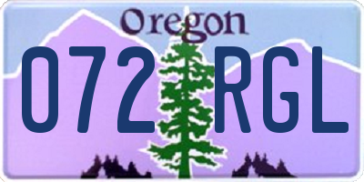 OR license plate 072RGL