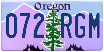 OR license plate 072RGM