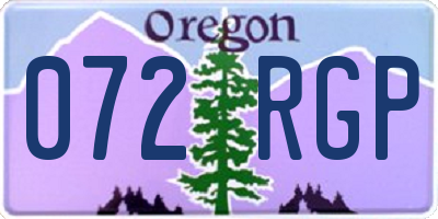 OR license plate 072RGP