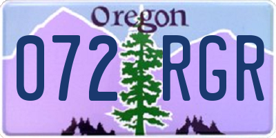 OR license plate 072RGR
