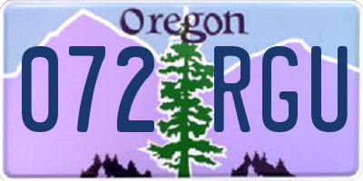 OR license plate 072RGU
