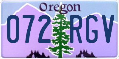 OR license plate 072RGV