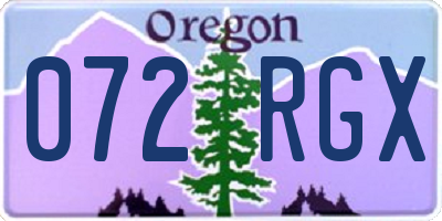 OR license plate 072RGX