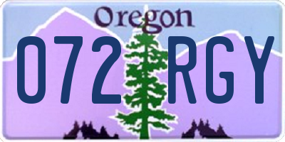 OR license plate 072RGY