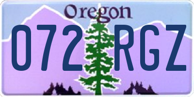 OR license plate 072RGZ
