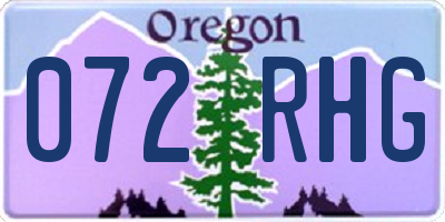 OR license plate 072RHG