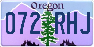 OR license plate 072RHJ