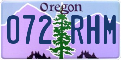 OR license plate 072RHM
