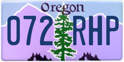 OR license plate 072RHP