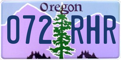 OR license plate 072RHR