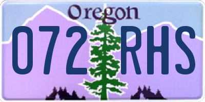OR license plate 072RHS