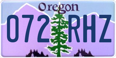 OR license plate 072RHZ