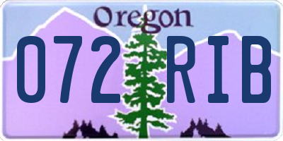 OR license plate 072RIB