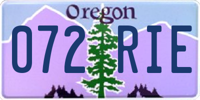 OR license plate 072RIE