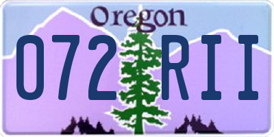 OR license plate 072RII
