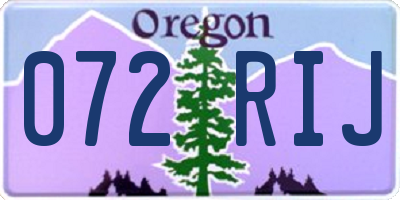 OR license plate 072RIJ