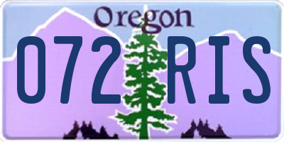 OR license plate 072RIS