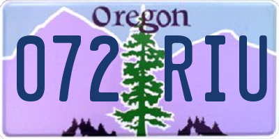 OR license plate 072RIU