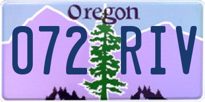 OR license plate 072RIV