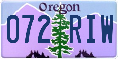 OR license plate 072RIW