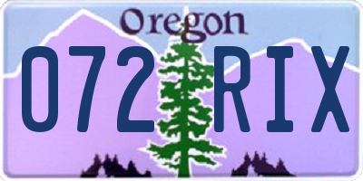 OR license plate 072RIX