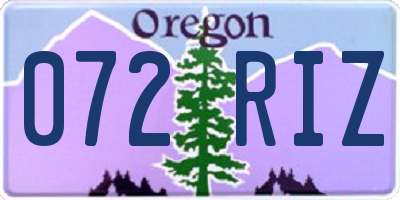 OR license plate 072RIZ