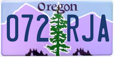 OR license plate 072RJA