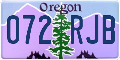 OR license plate 072RJB